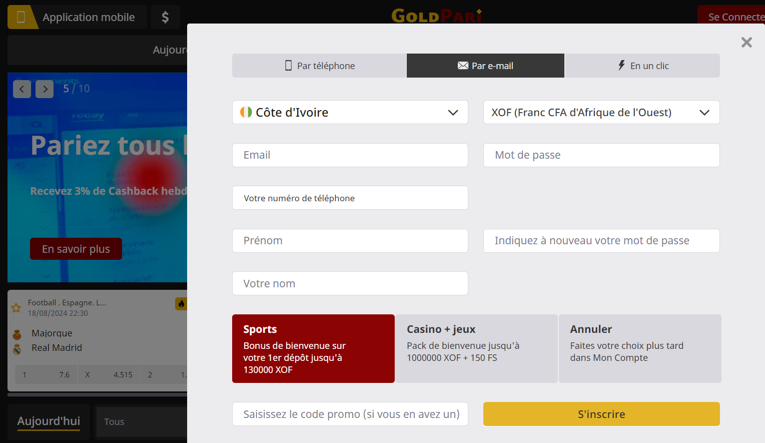 Goldpari se connecter – règles de procédure