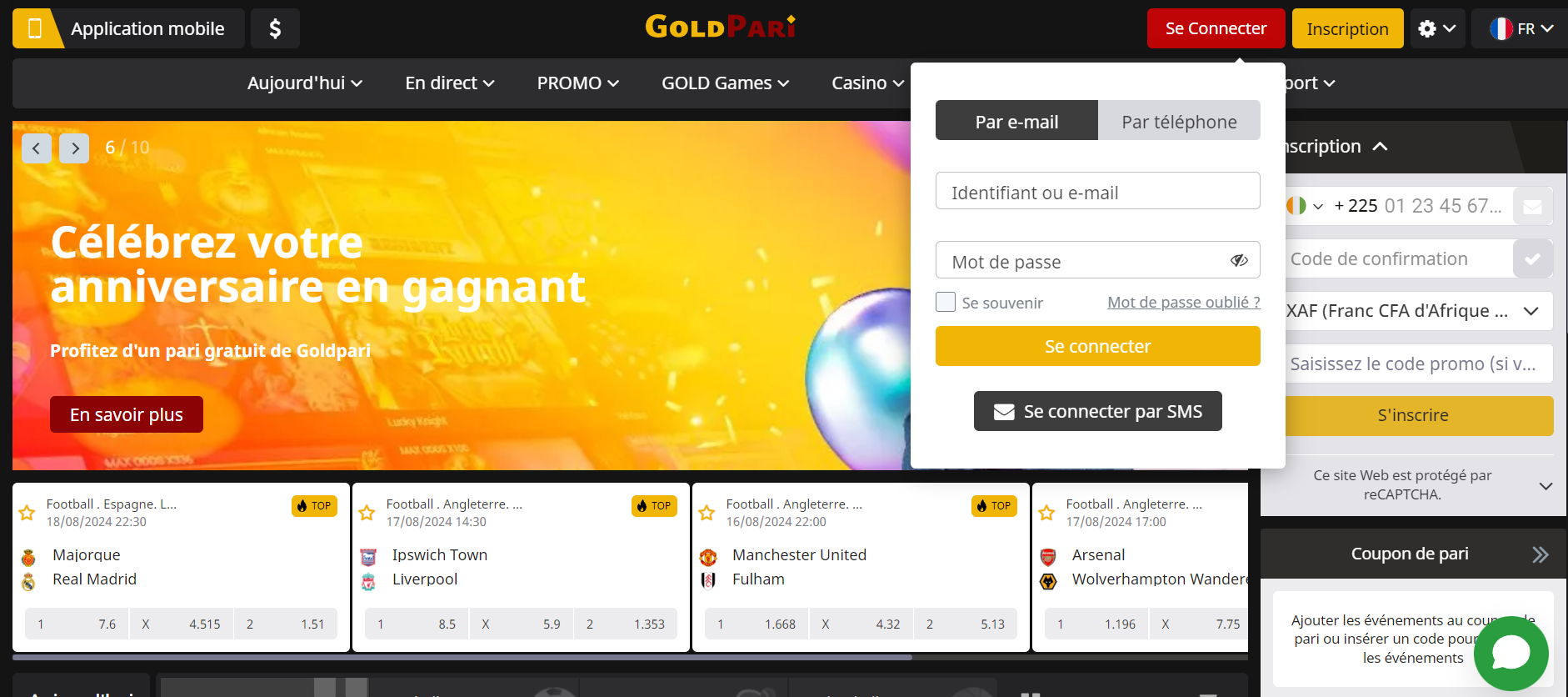 Comment GoldPari se connecter  rapidement