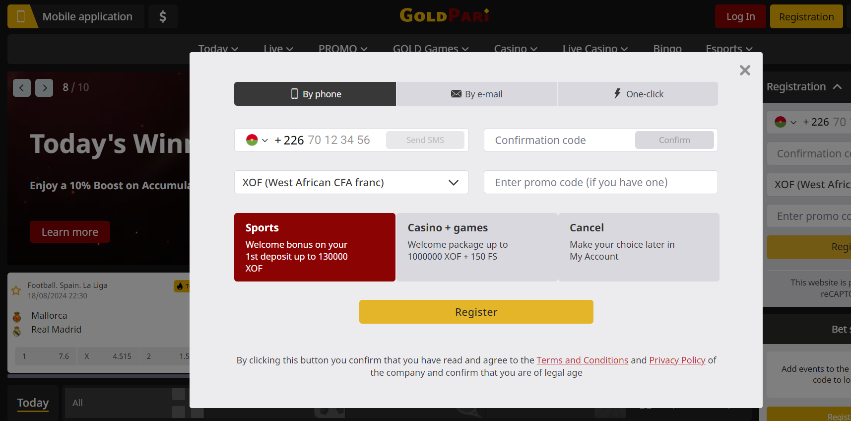 Registering on the GoldPari platform